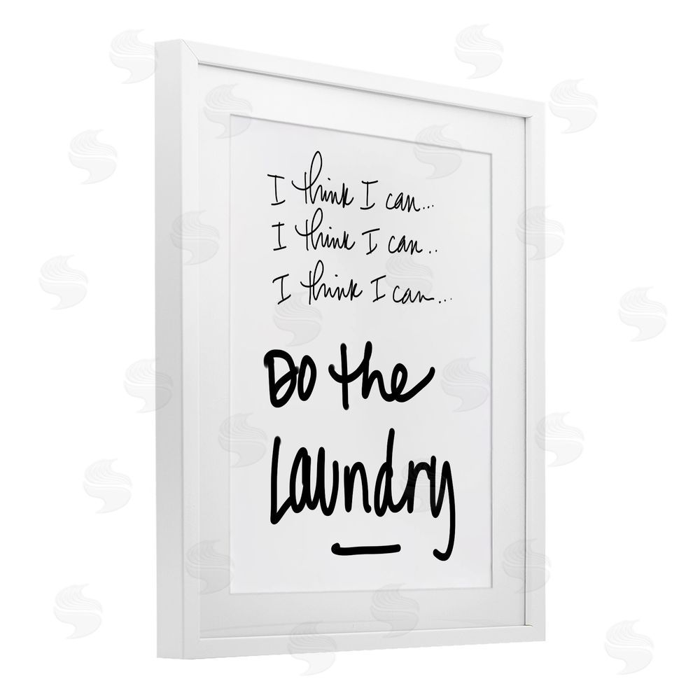 Sundance Graphics Think I Can Do Laundry White Framed Print Under Glass Wall Art