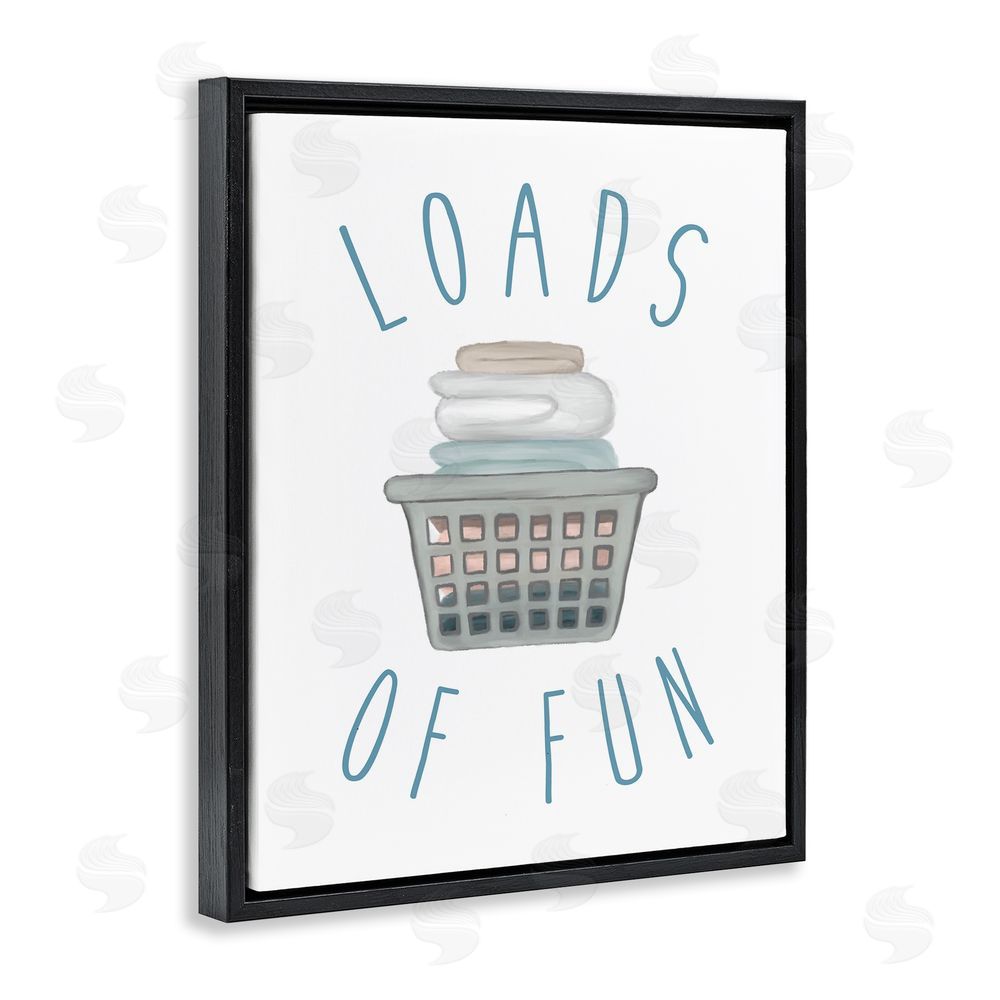 Sundance Graphics Loads Of Fun Laundry Basket Black Floating Frame Canvas Wall Art Print