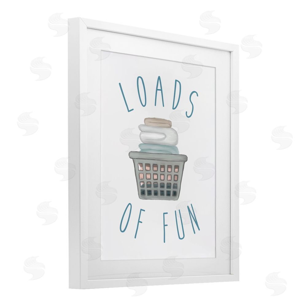 Sundance Graphics Loads Of Fun Laundry Basket White Framed Print Under Glass Wall Art