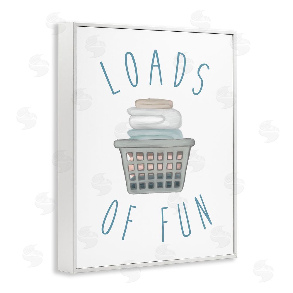 Sundance Graphics Loads Of Fun Laundry Basket White Framed Giclee Wall Art Print