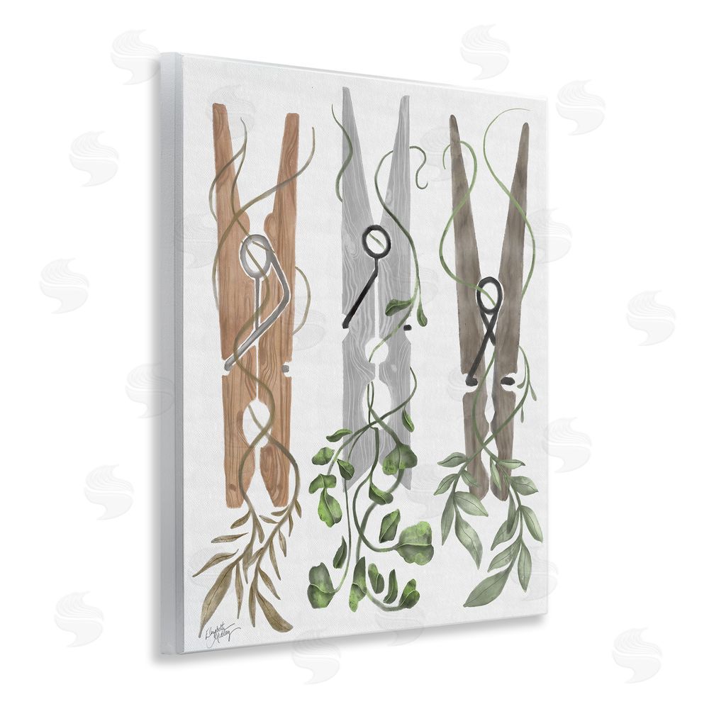 Sundance Graphics Ivy Wrapped Clothespins Wall Plaque Printed Art