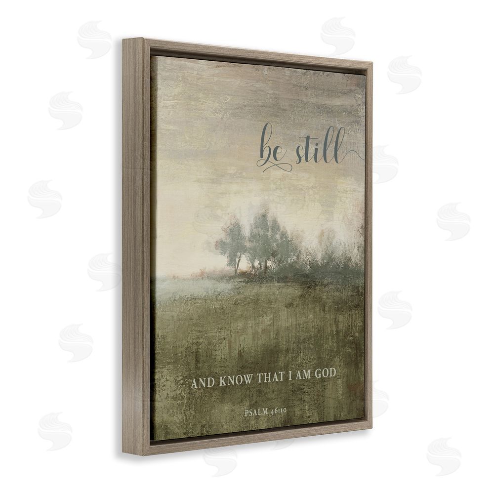 Sundance Graphics Be Still Psalm 46:10 Brown Floating Frame Canvas Wall Art Print