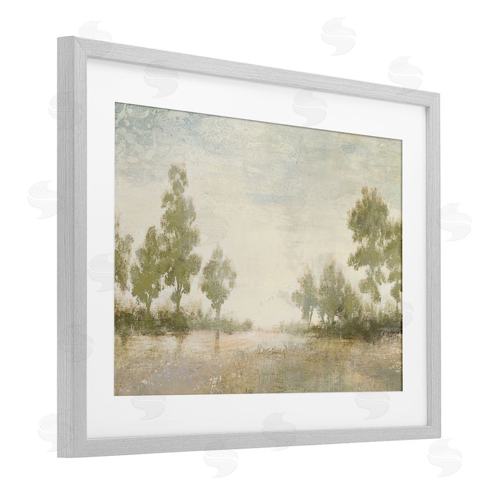 Sundance Graphics Forest Light Distant Valley Gray Framed Print Under Glass Wall Art