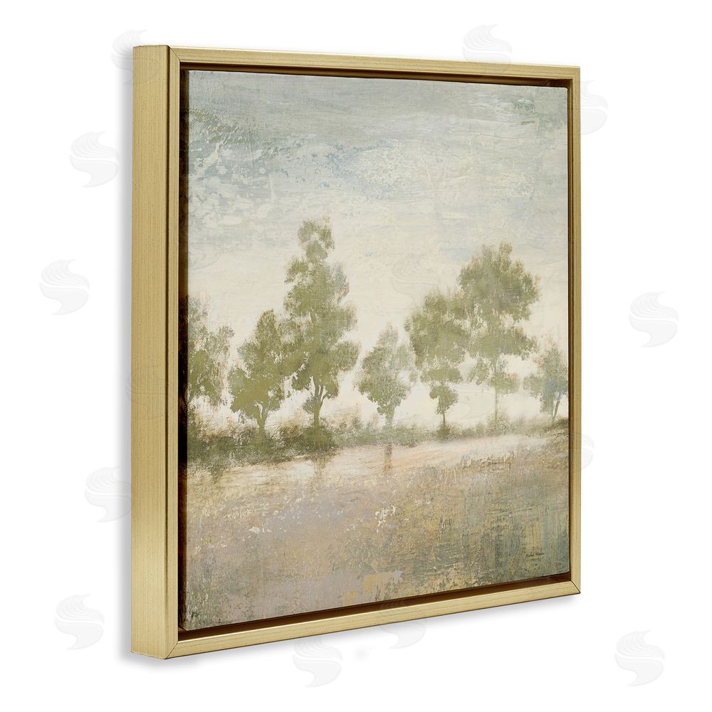 Sundance Graphics Forest Light Landscape Gold Floating Frame Canvas Wall Art Print
