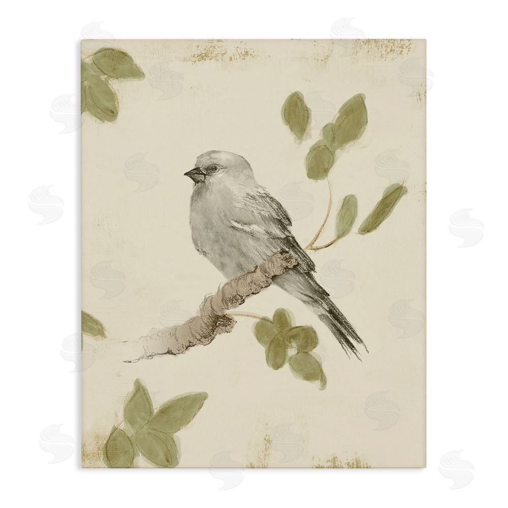 Sundance Graphics Bird Scene on Neutral Canvas Wall Art Print