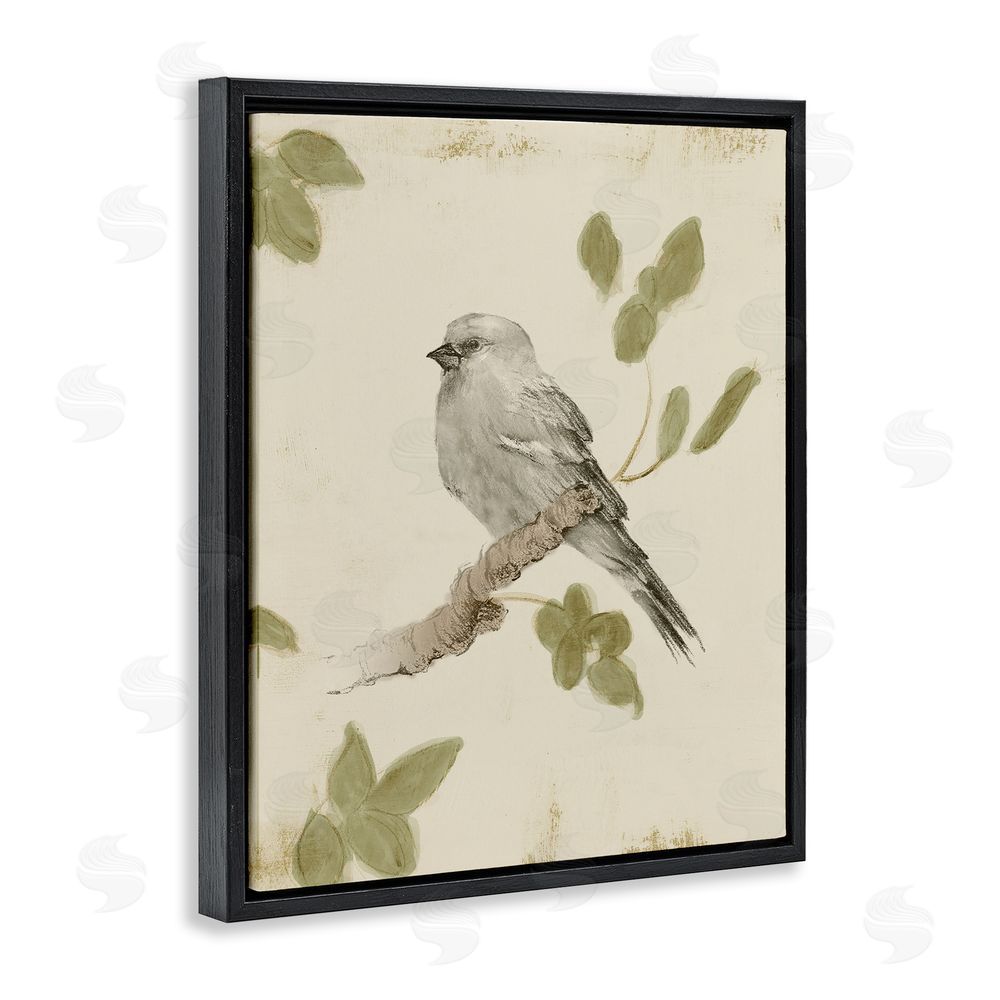 Sundance Graphics Bird Scene on Neutral Black Floating Frame Canvas Wall Art Print