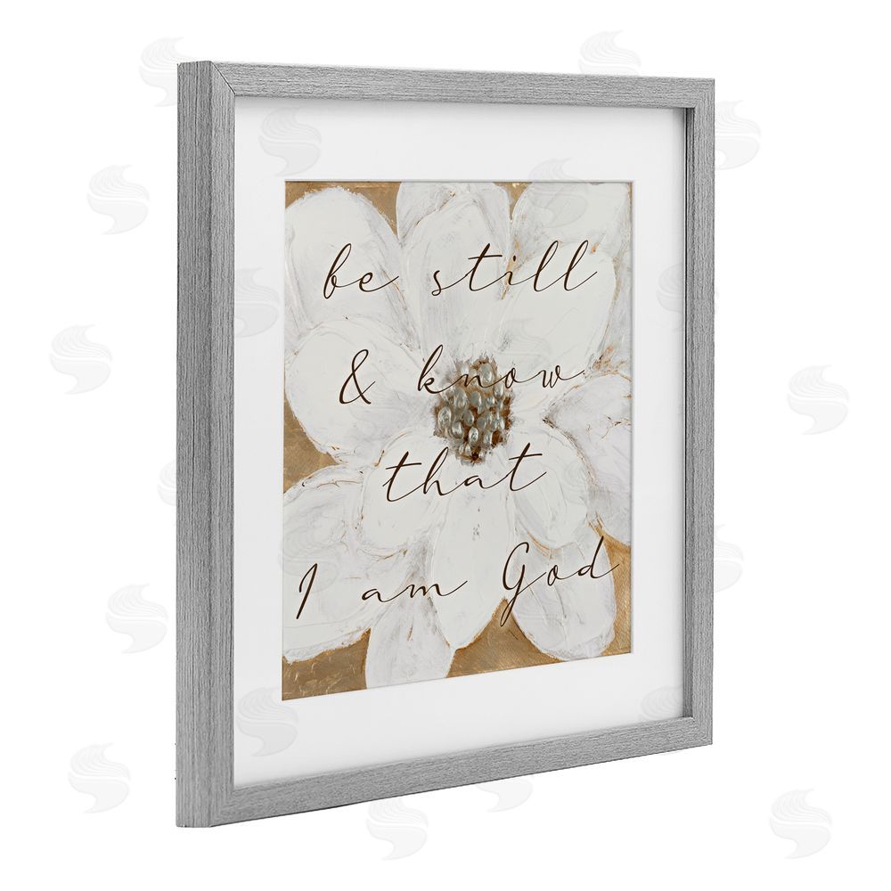 Sundance Graphics Be Still with White Magnolia Gray Framed Print Under Glass Wall Art