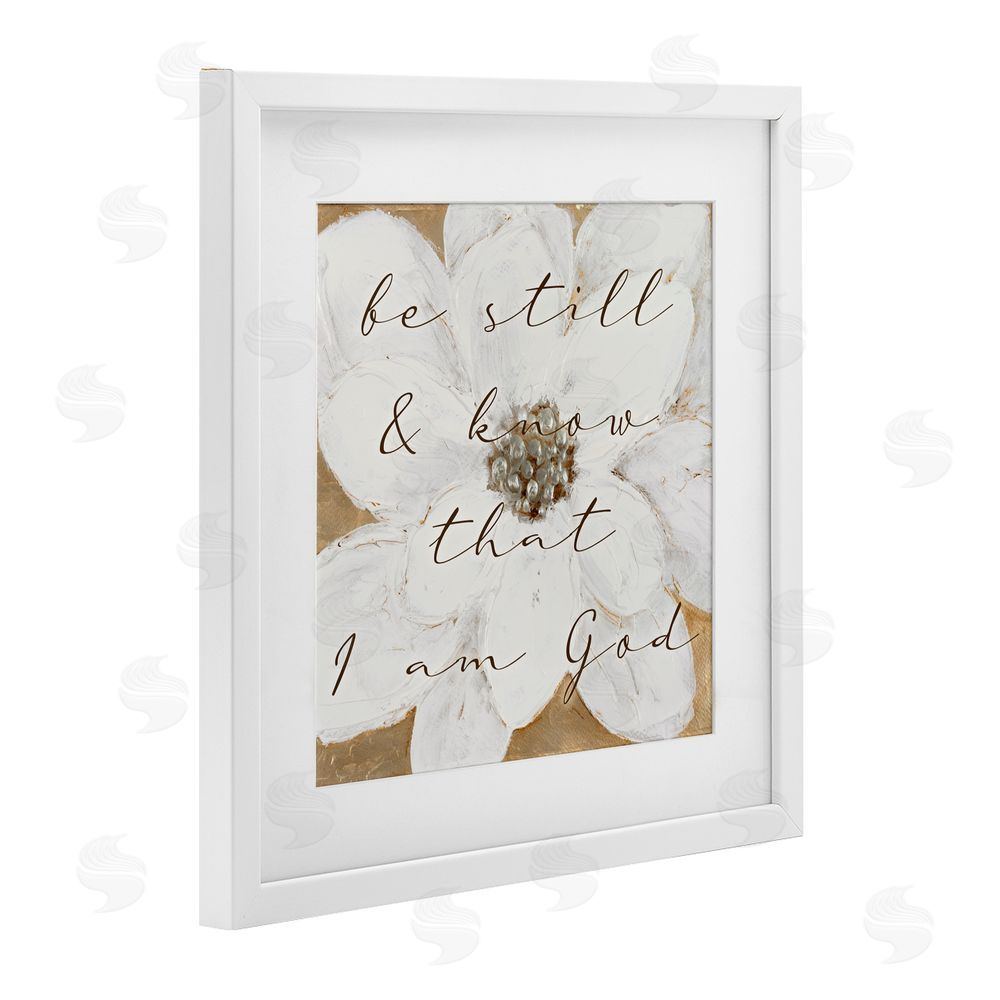 Sundance Graphics Be Still with White Magnolia White Framed Print Under Glass Wall Art