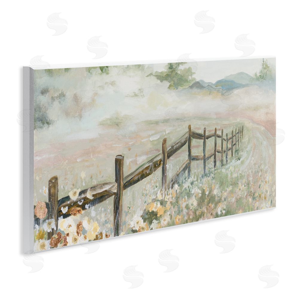 Sundance Graphics Soft Fence with Flowers Wall Plaque Printed Art