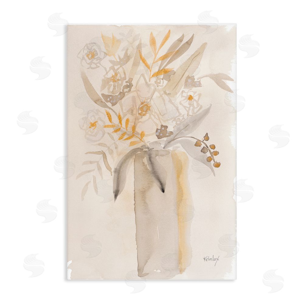 Sundance Graphics Earthy Soft Flower Vase Canvas Wall Art Print