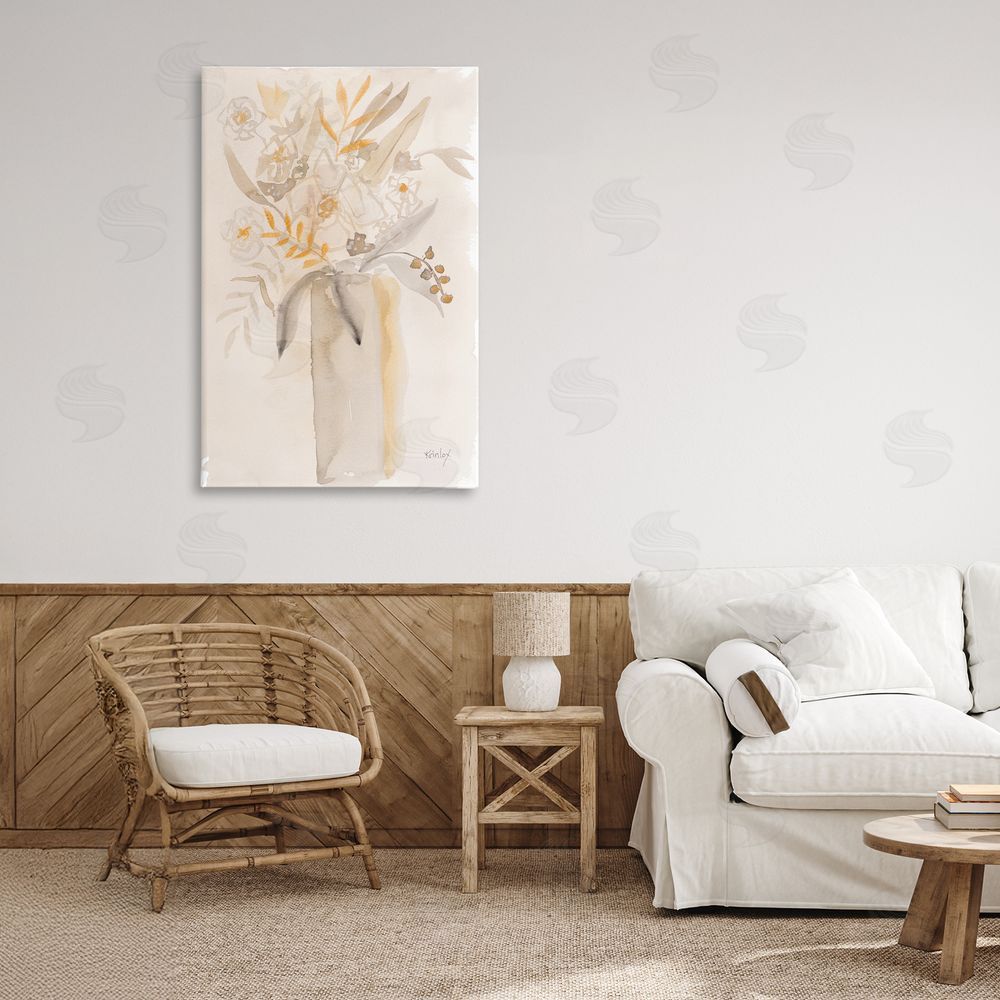 Sundance Graphics Earthy Soft Flower Vase Canvas Wall Art Print in Room