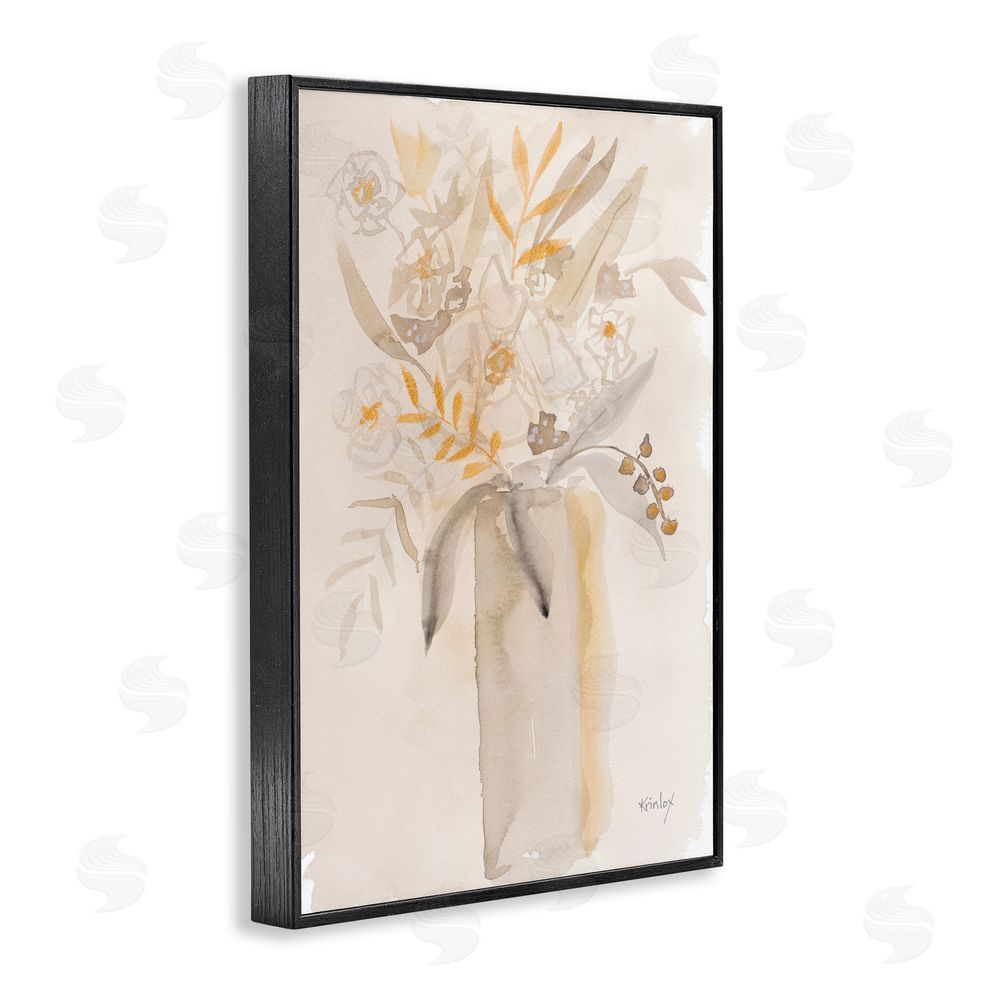 Sundance Graphics Earthy Soft Flower Vase Black Framed Giclee Wall Art Print