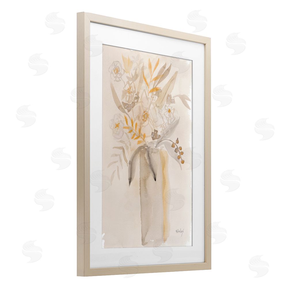 Sundance Graphics Earthy Soft Flower Vase Birch Framed Print Under Glass Wall Art