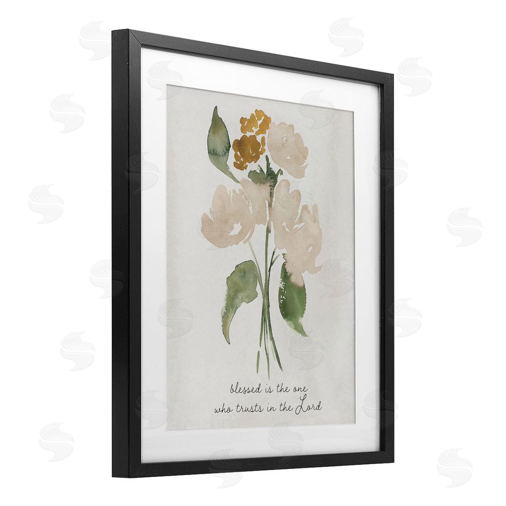 Sundance Graphics Who Trusts In The Lord Flowers Black Framed Print Under Glass Wall Art