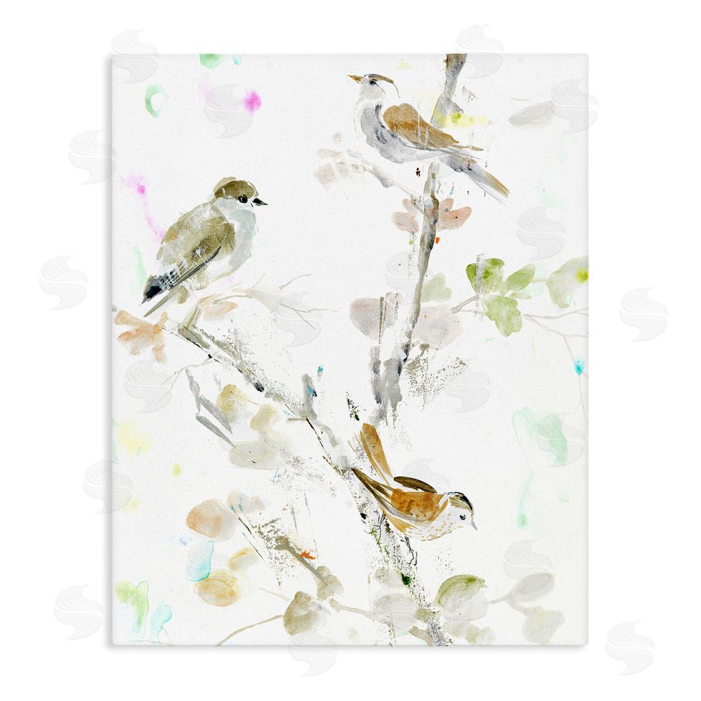 Lorenzo Collective Delicate Feathers Trio Stretched Canvas Wall Art Print