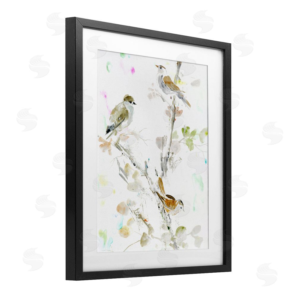 Lorenzo Collective Delicate Feathers Trio Black Framed Print Under Glass Wall Art