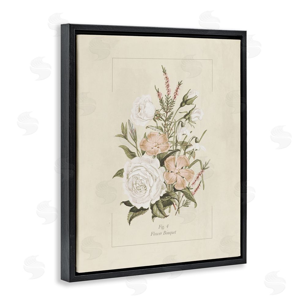 Dan Meneely Neutral & Soft Bouquet Study Black Floating Frame Canvas Wall Art Print