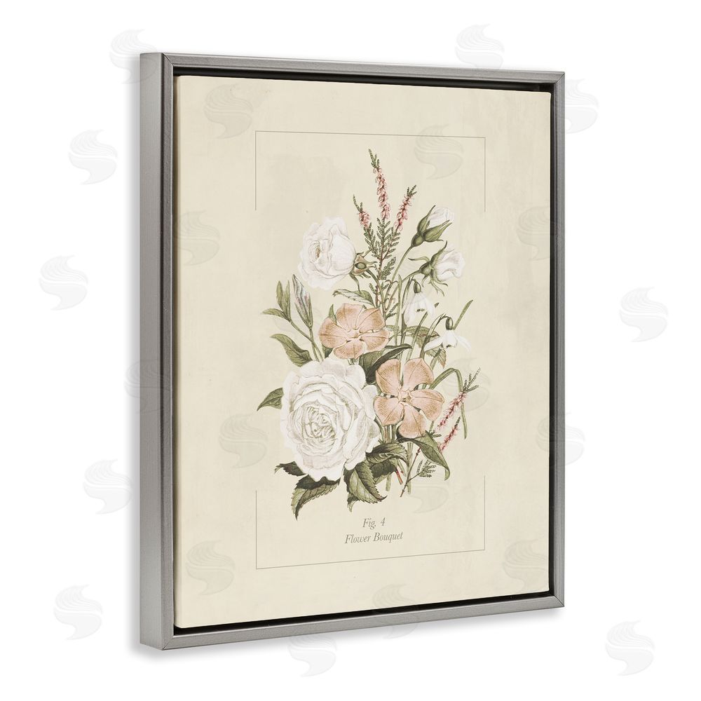 Dan Meneely Neutral & Soft Bouquet Study Gray Floating Frame Canvas Wall Art Print