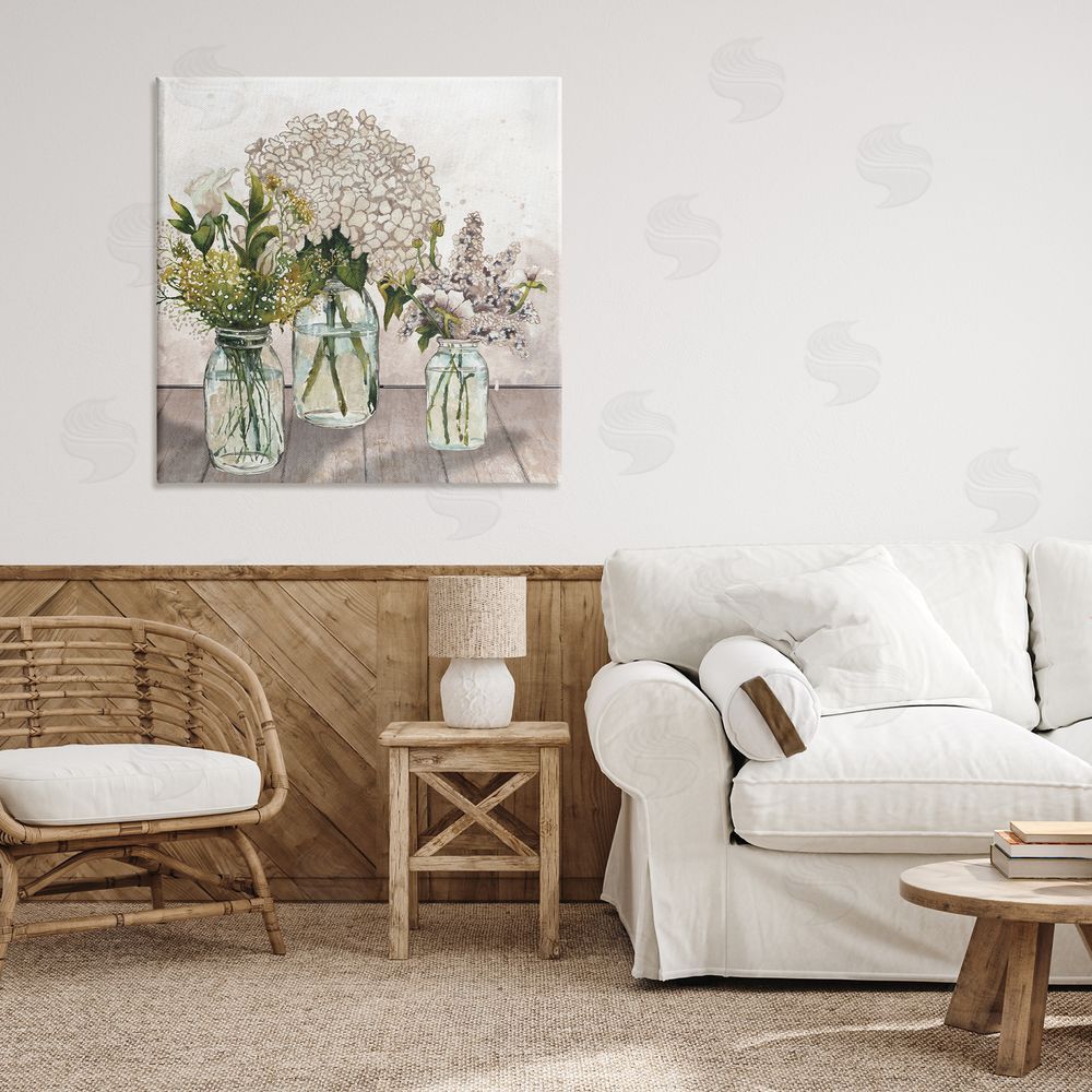 Sundance Graphics Jars Of Wildflowers Canvas Wall Art Print in Room