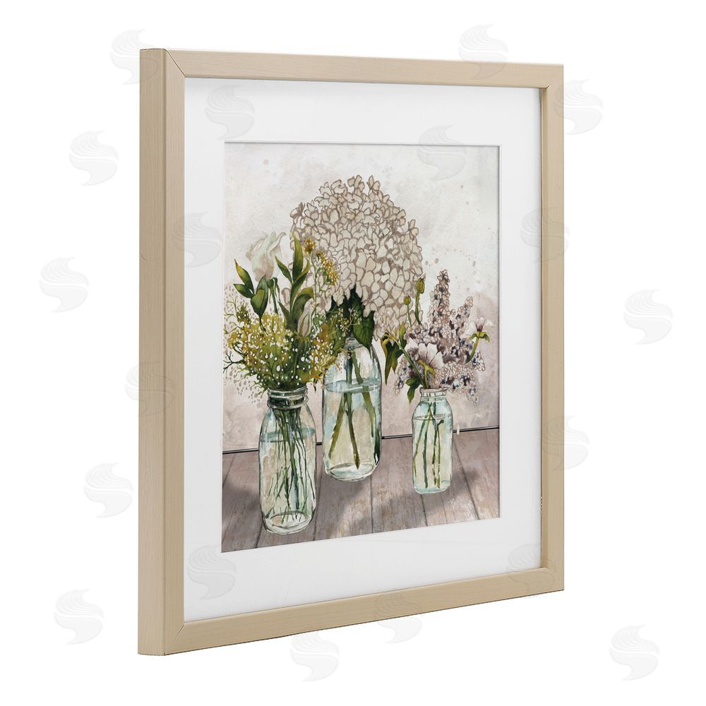 Sundance Graphics Jars Of Wildflowers Birch Framed Print Under Glass Wall Art