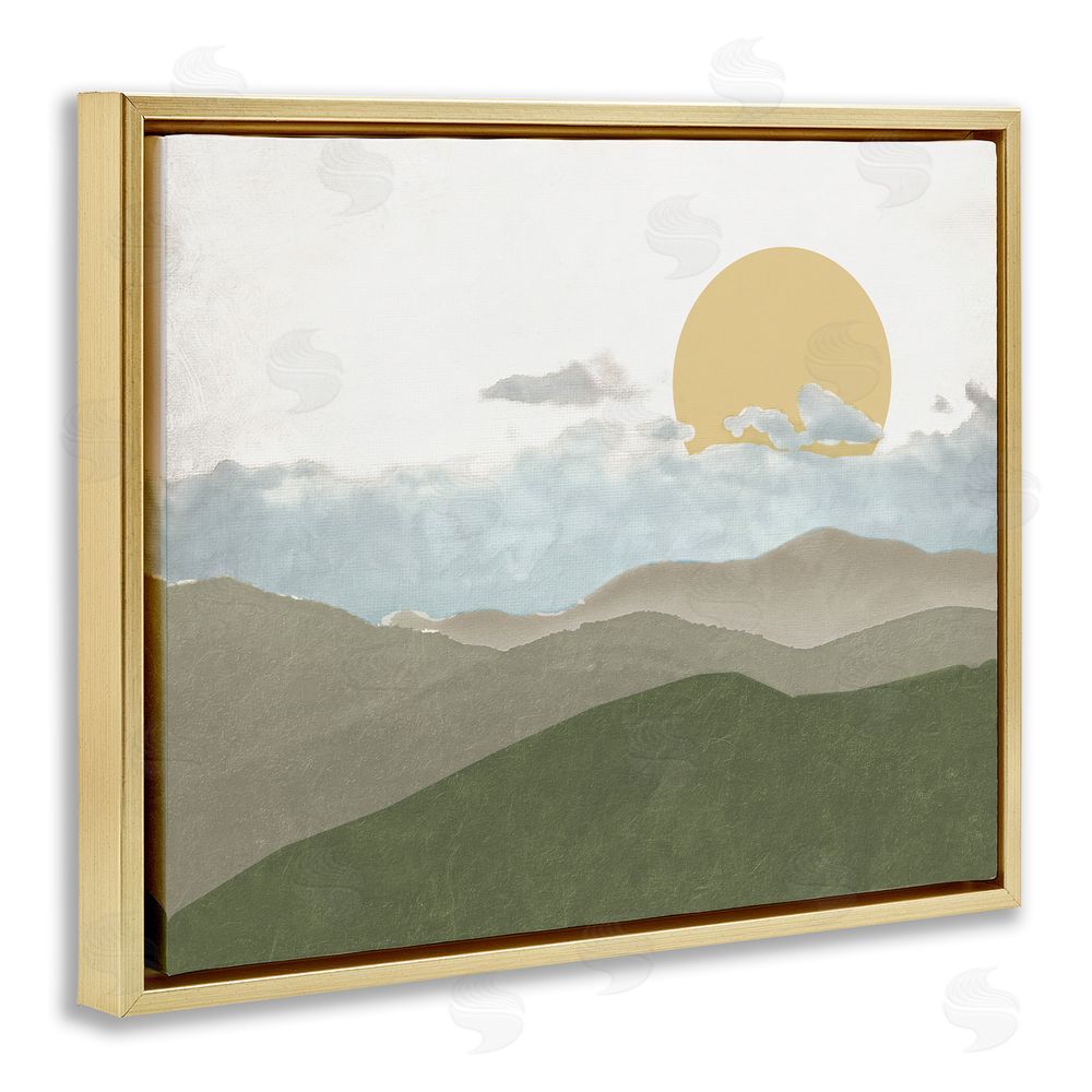 Sundance Graphics Earthen Dreams Sunrise Gold Floating Frame Canvas Wall Art Print