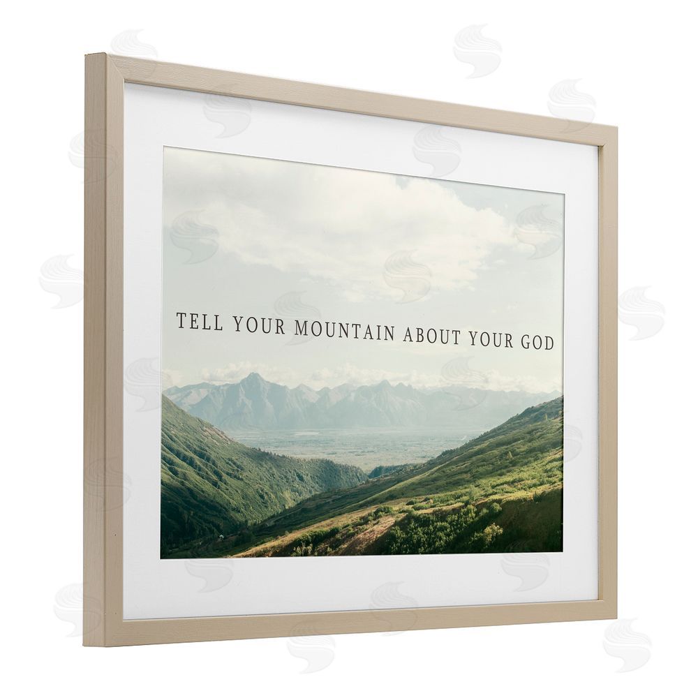 Sundance Graphics Tell Your Mountain About God Birch Framed Print Under Glass Wall Art