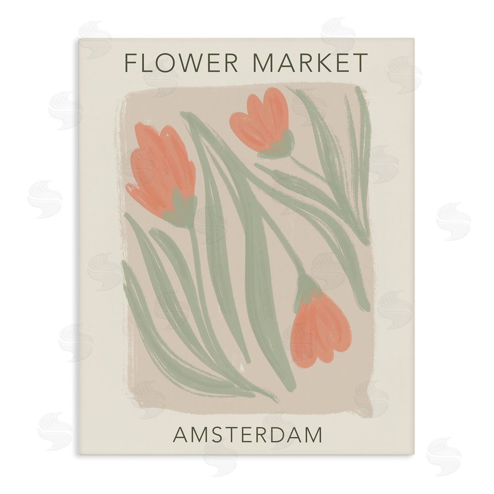 Lucille Price Soft Amsterdam Flower Market Stretched Canvas Wall Art Print