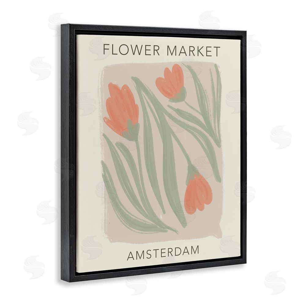 Lucille Price Soft Amsterdam Flower Market Black Floating Frame Canvas Wall Art Print