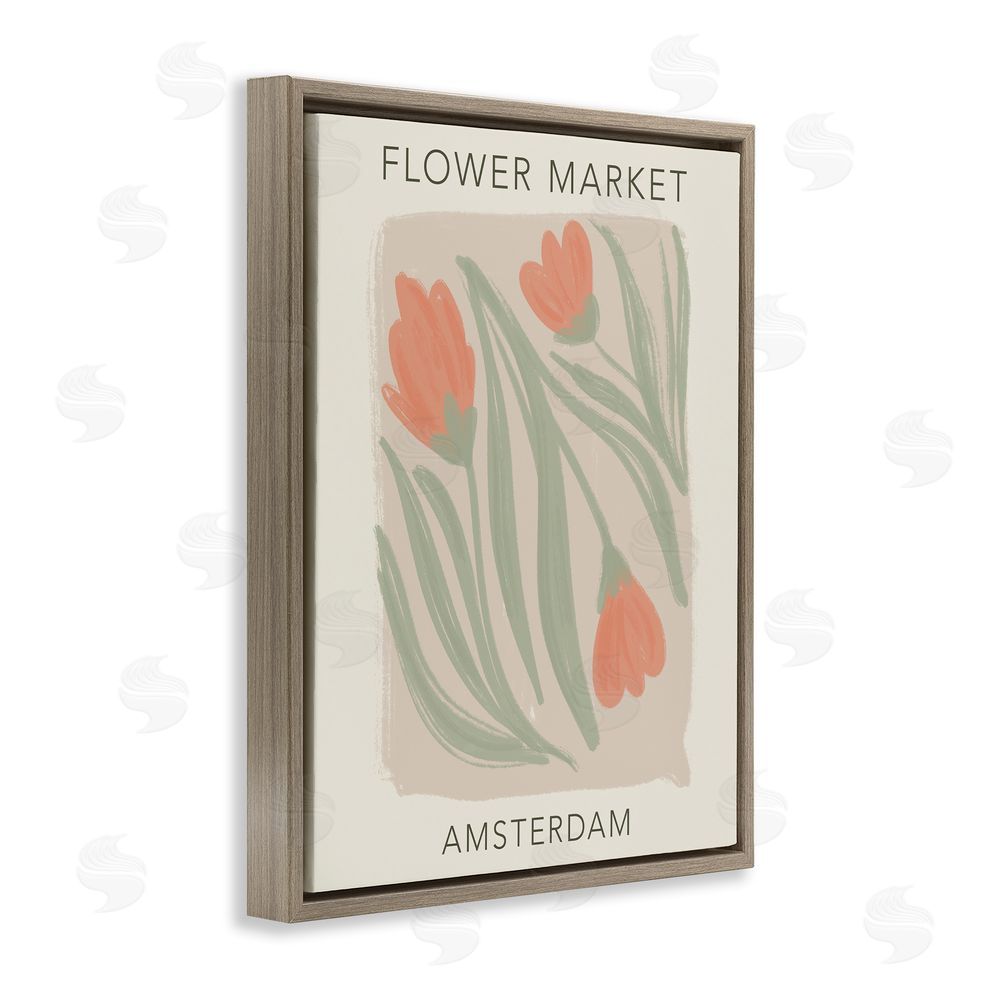 Lucille Price Soft Amsterdam Flower Market Brown Floating Frame Canvas Wall Art Print