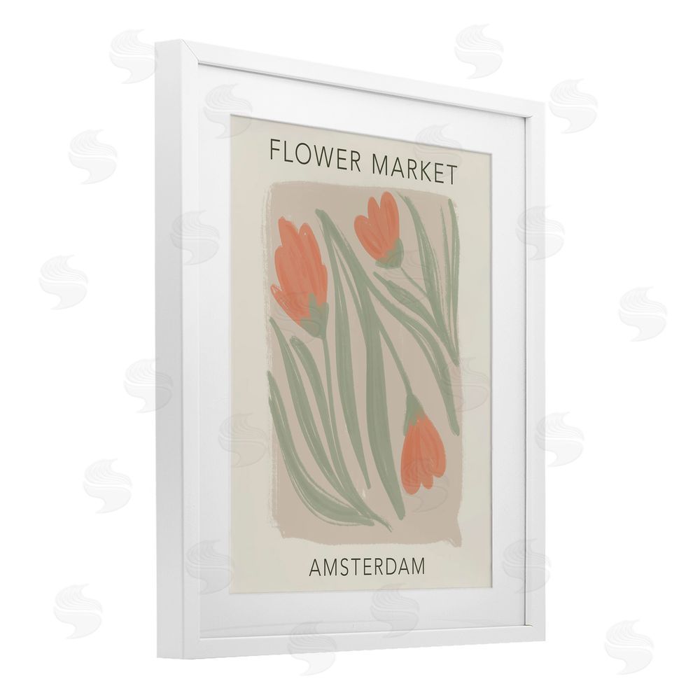 Lucille Price Soft Amsterdam Flower Market White Framed Print Under Glass Wall Art