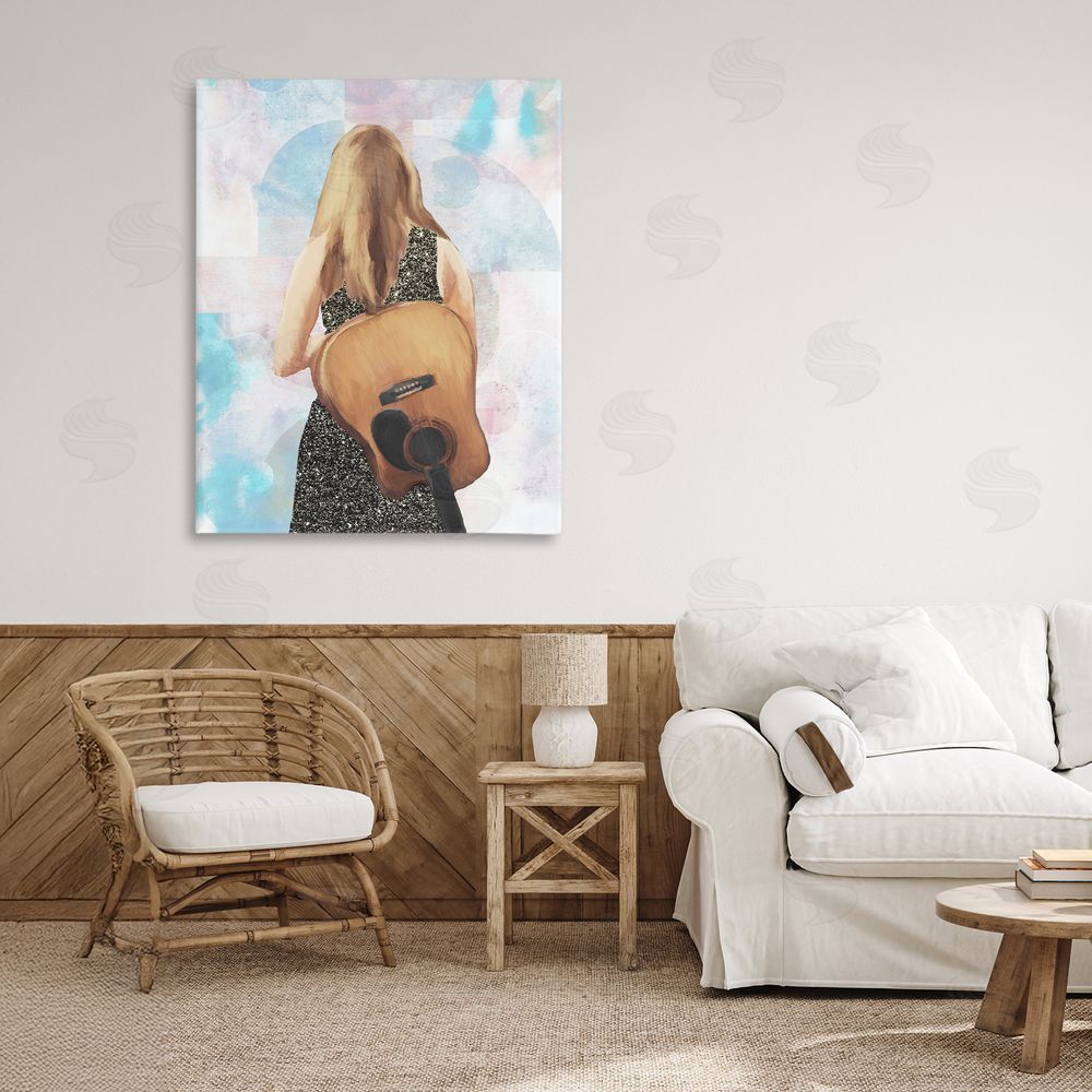 Sundance Graphics Dreaming With My Guitar Canvas Wall Art Print in Room