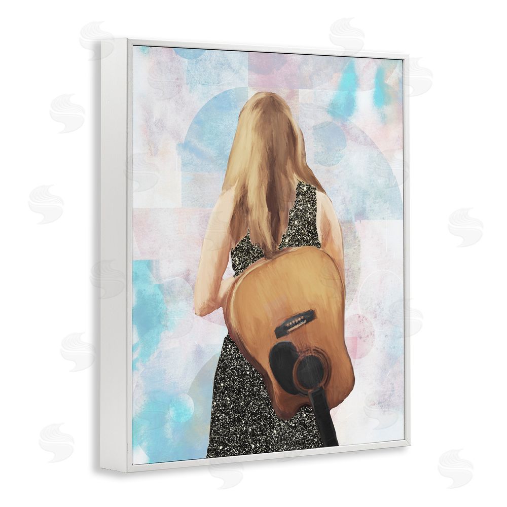 Sundance Graphics Dreaming With My Guitar White Framed Giclee Wall Art Print