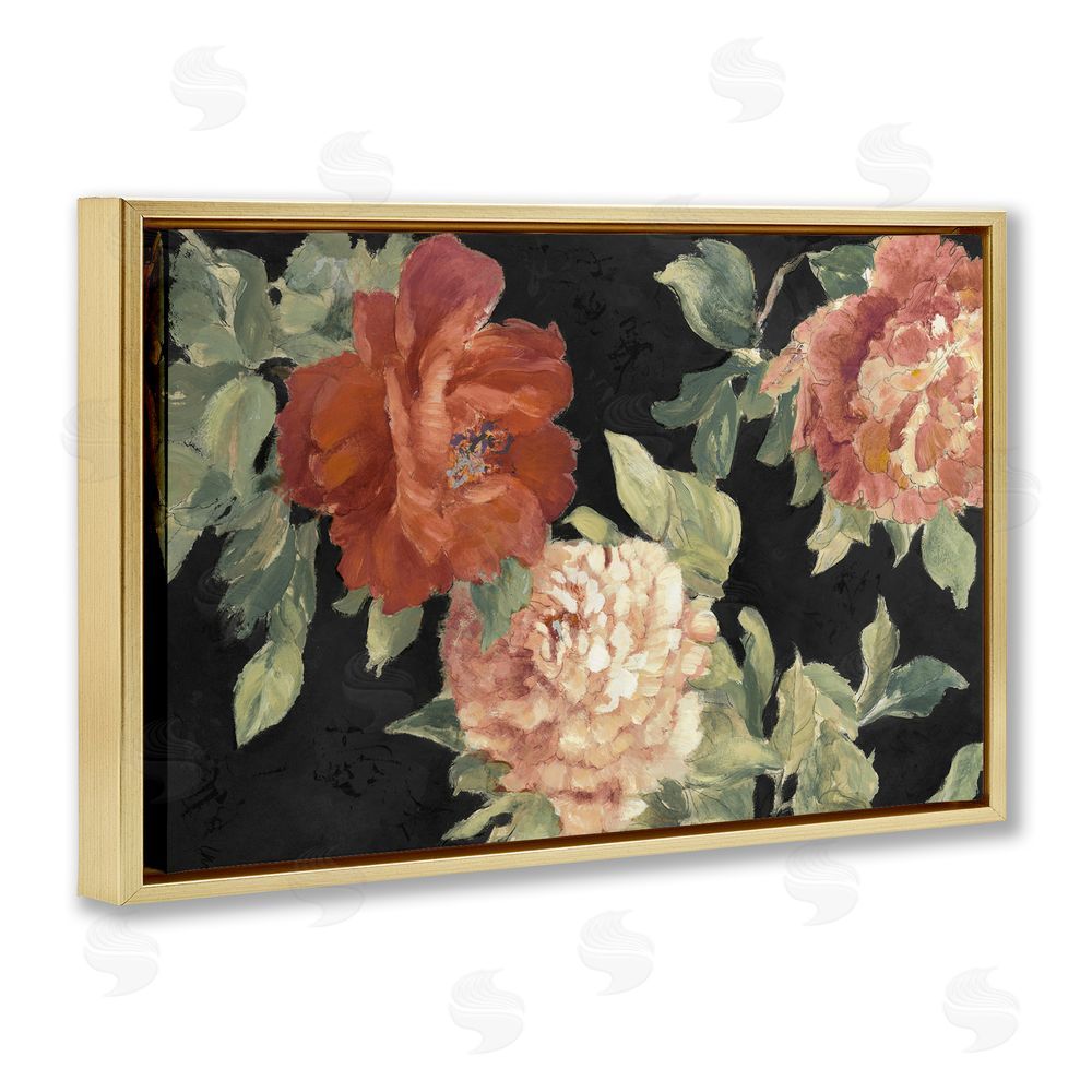 Sundance Graphics Beauty of the Red Blossom Gold Floating Frame Canvas Wall Art Print