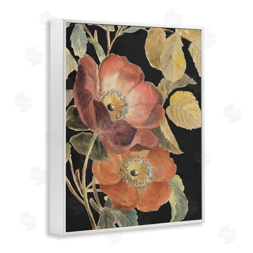 Lanie Loreth Red Flower over Black White Framed Giclee Wall Art Print