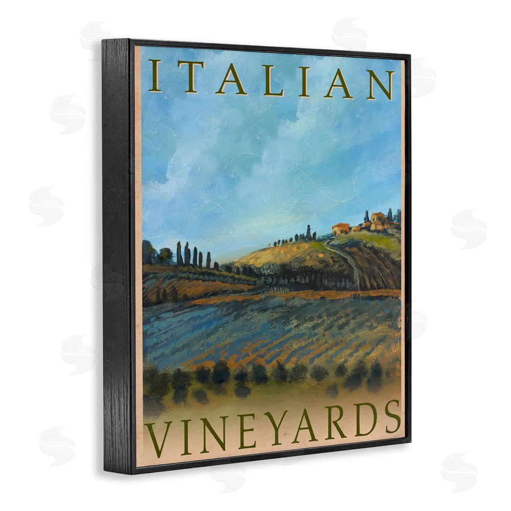 Sundance Graphics Italian Vineyards Vintage Poster Black Framed Giclee Wall Art Print