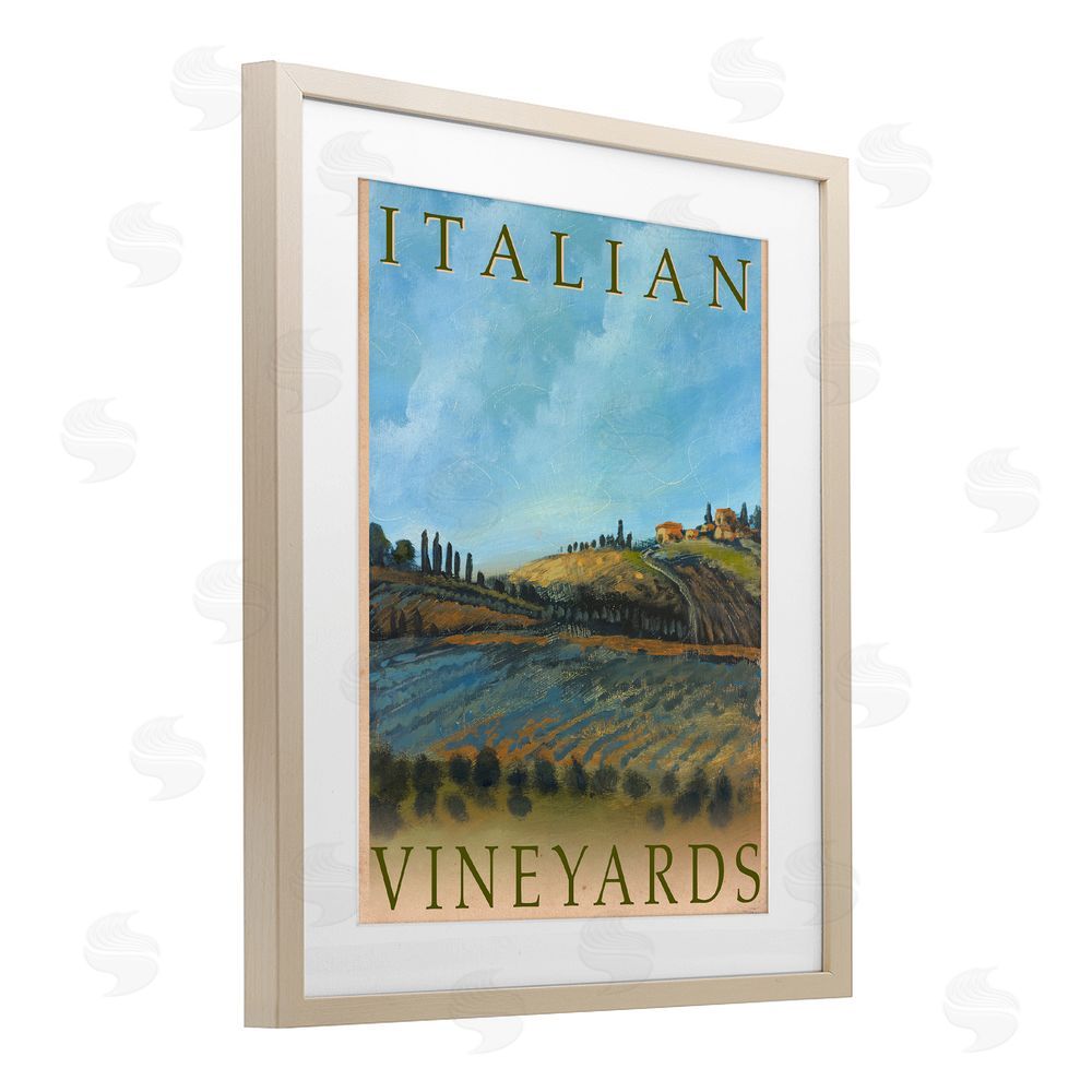 Sundance Graphics Italian Vineyards Vintage Poster Birch Framed Print Under Glass Wall Art
