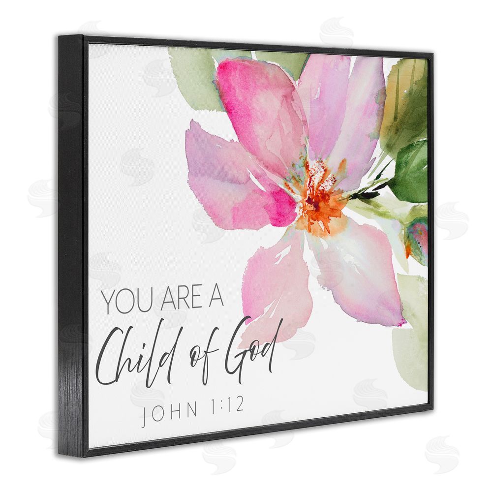 Sundance Graphics Child Of God Pink Flower Black Framed Giclee Wall Art Print