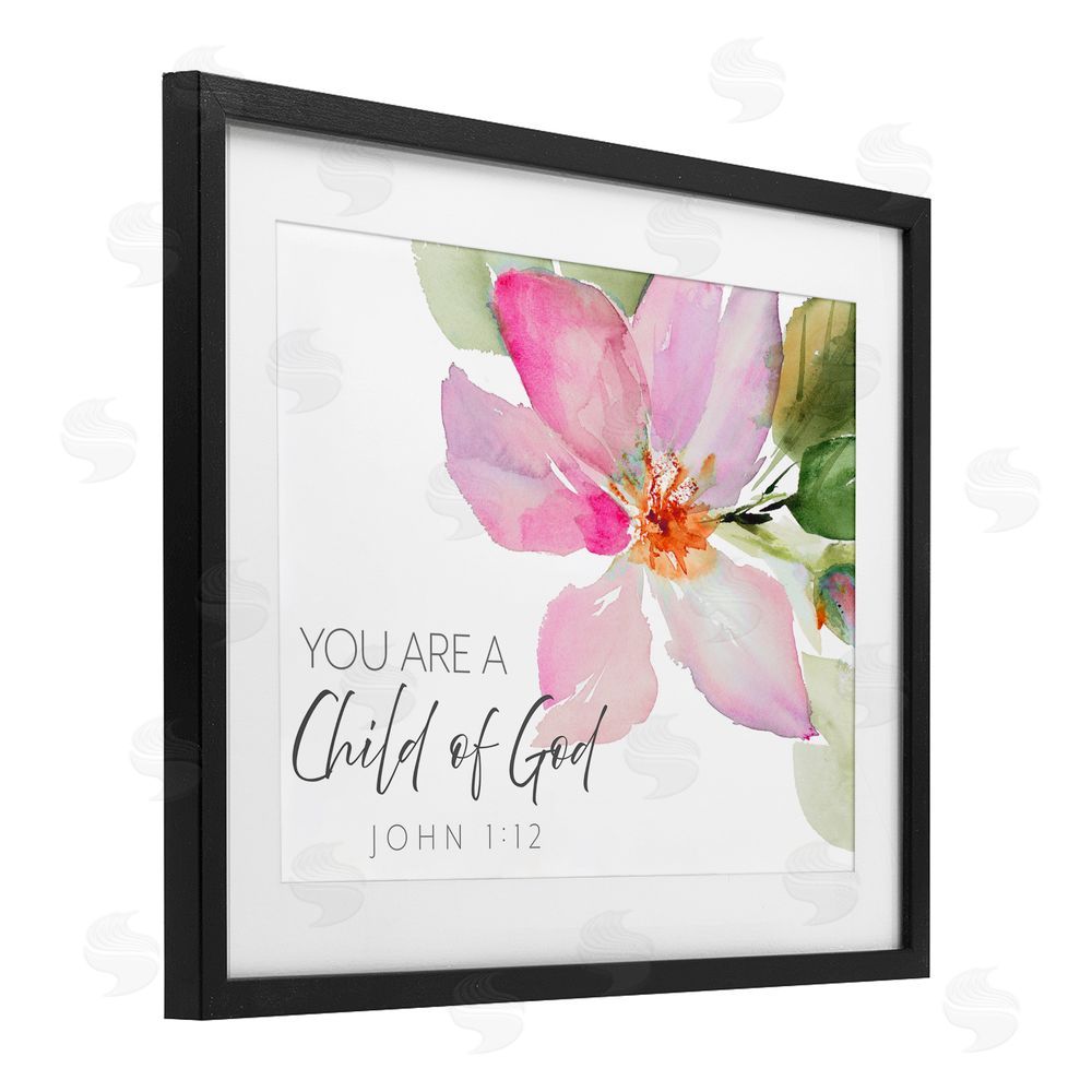 Sundance Graphics Child Of God Pink Flower Black Framed Print Under Glass Wall Art