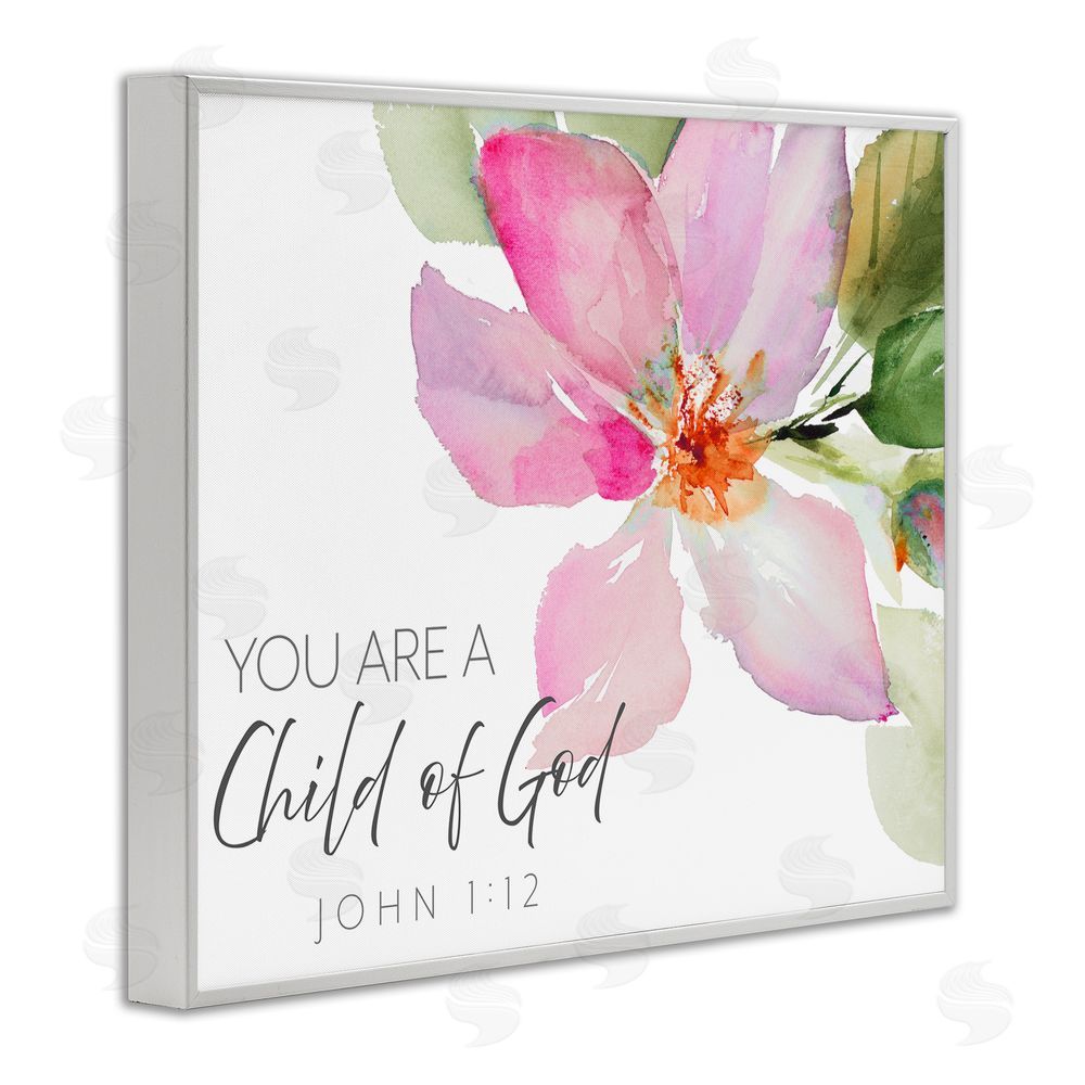 Sundance Graphics Child Of God Pink Flower White Framed Giclee Wall Art Print