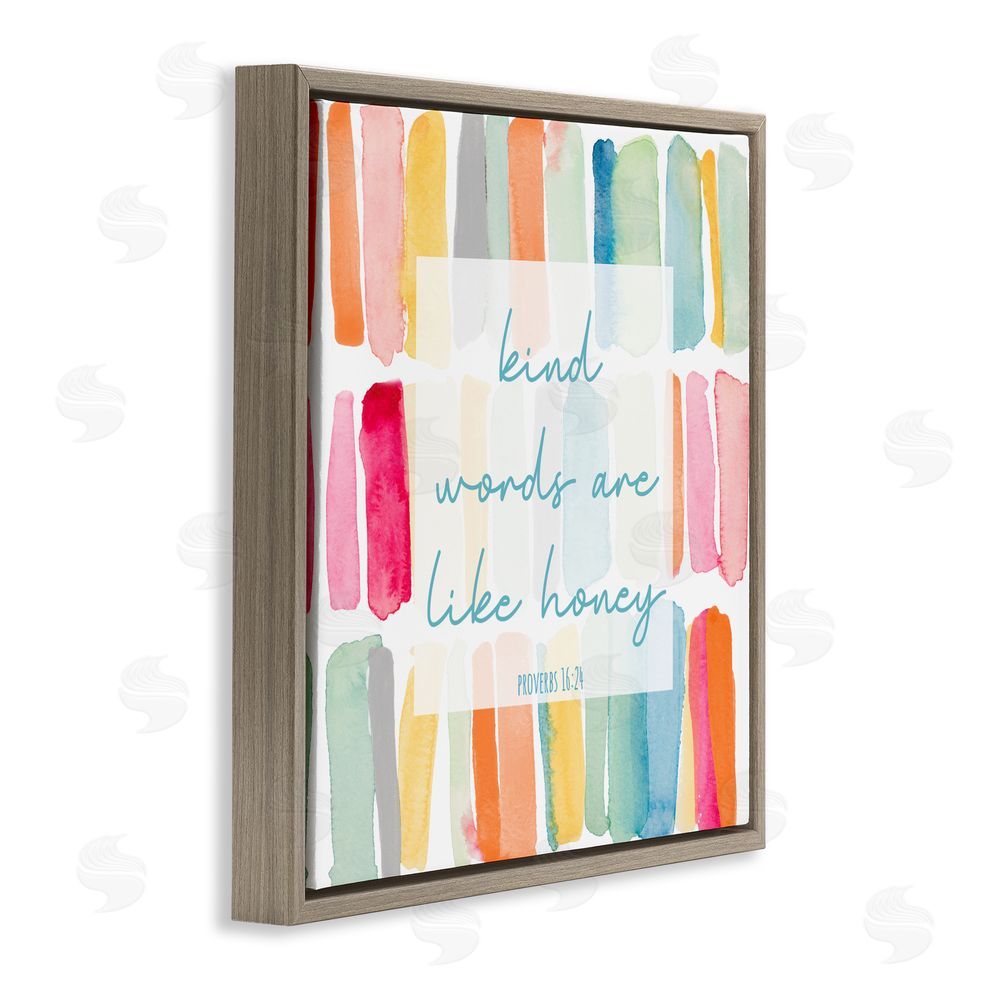 Sundance Graphics Kind Words Are Like Honey Brown Floating Frame Canvas Wall Art Print