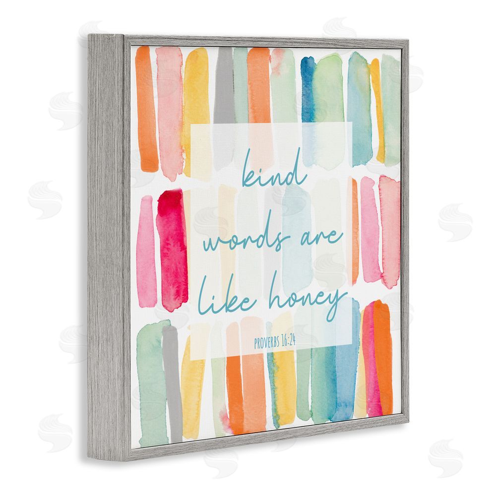 Sundance Graphics Kind Words Are Like Honey Gray Framed Giclee Wall Art Print