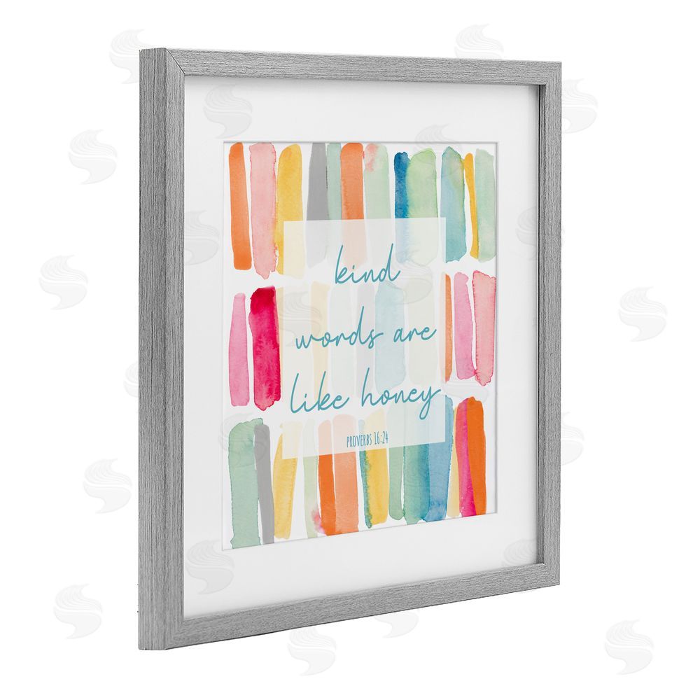 Sundance Graphics Kind Words Are Like Honey Gray Framed Print Under Glass Wall Art