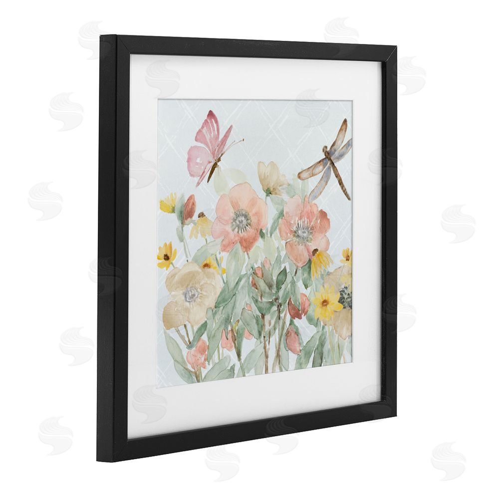 Sundance Graphics Garden Joy with Insects Black Framed Print Under Glass Wall Art