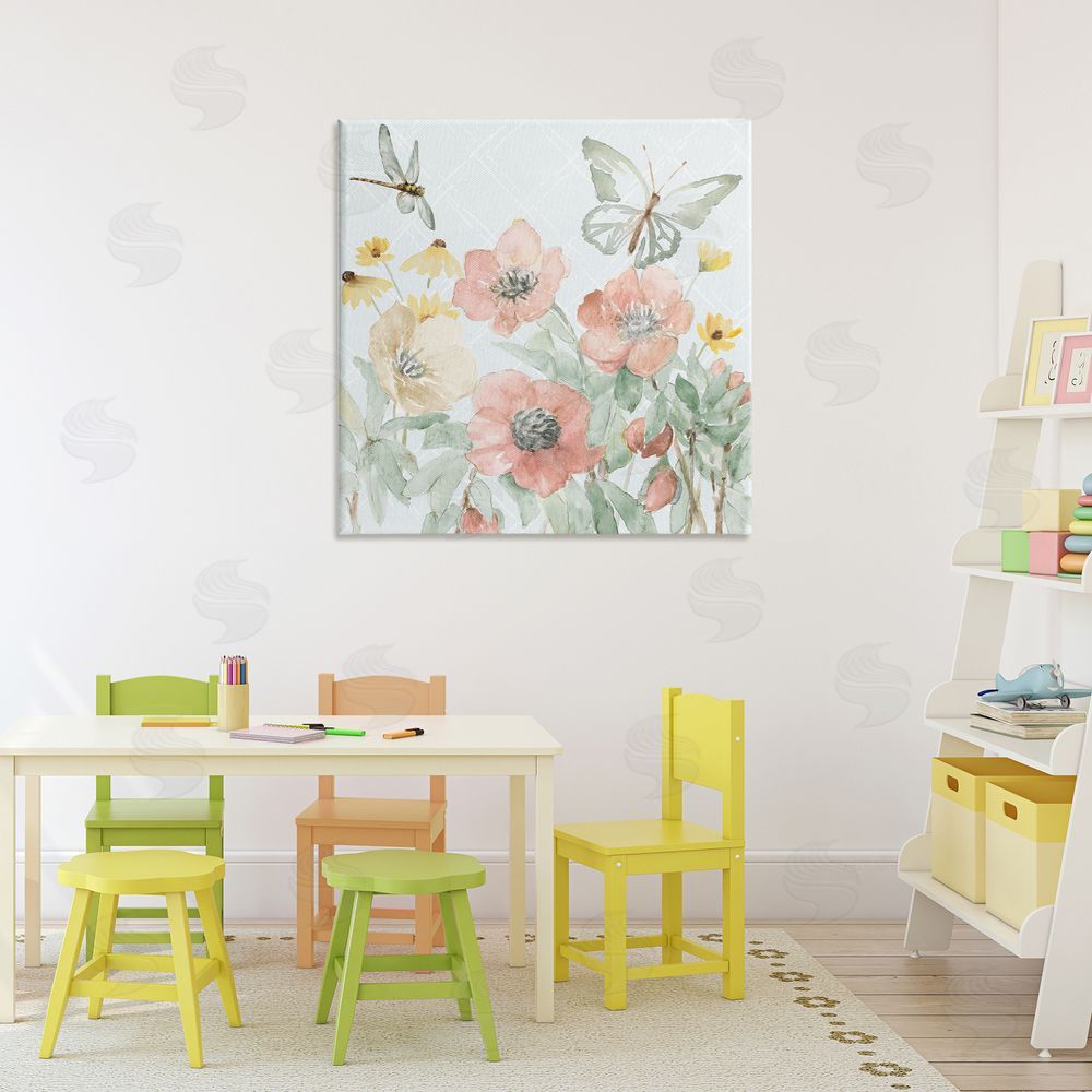 Sundance Graphics Garden Joy Butterflies Canvas Wall Art Print in Room
