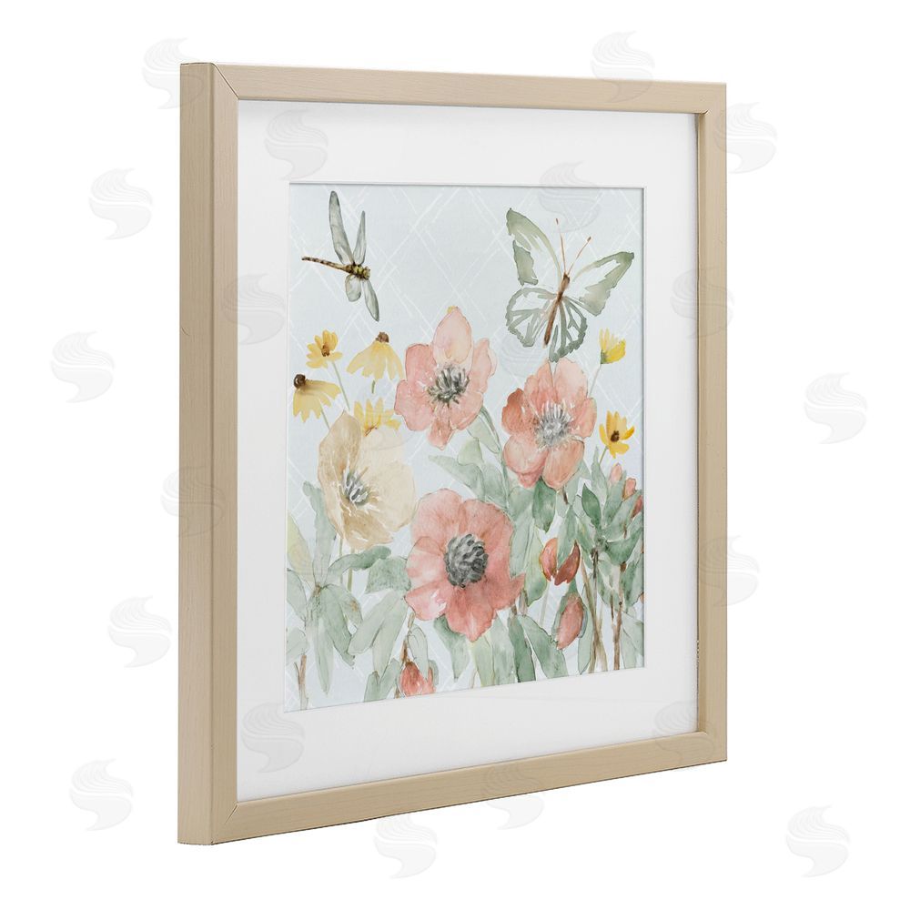 Sundance Graphics Garden Joy Butterflies Birch Framed Print Under Glass Wall Art