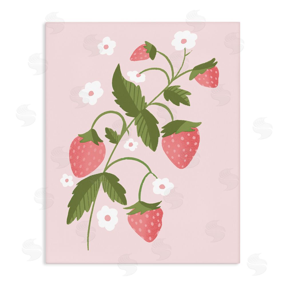 Sundance Graphics Pastel Strawberries Branch Canvas Wall Art Print