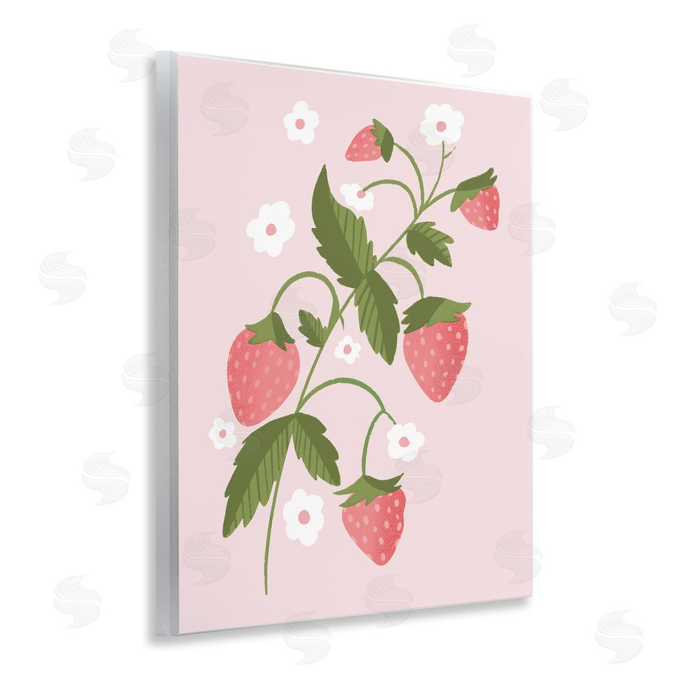 Sundance Graphics Pastel Strawberries Branch Wall Plaque Printed Art