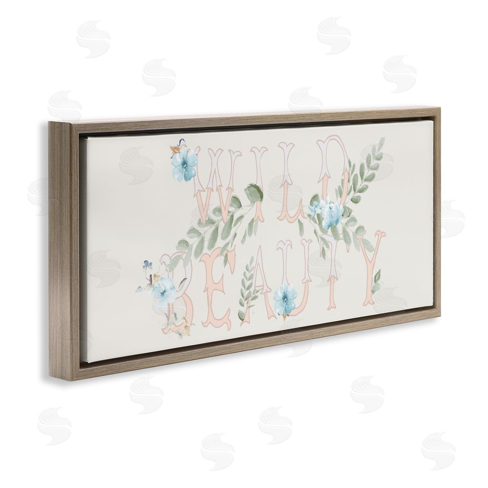 Sundance Graphics Wild Beauty Florals Brown Floating Frame Canvas Wall Art Print