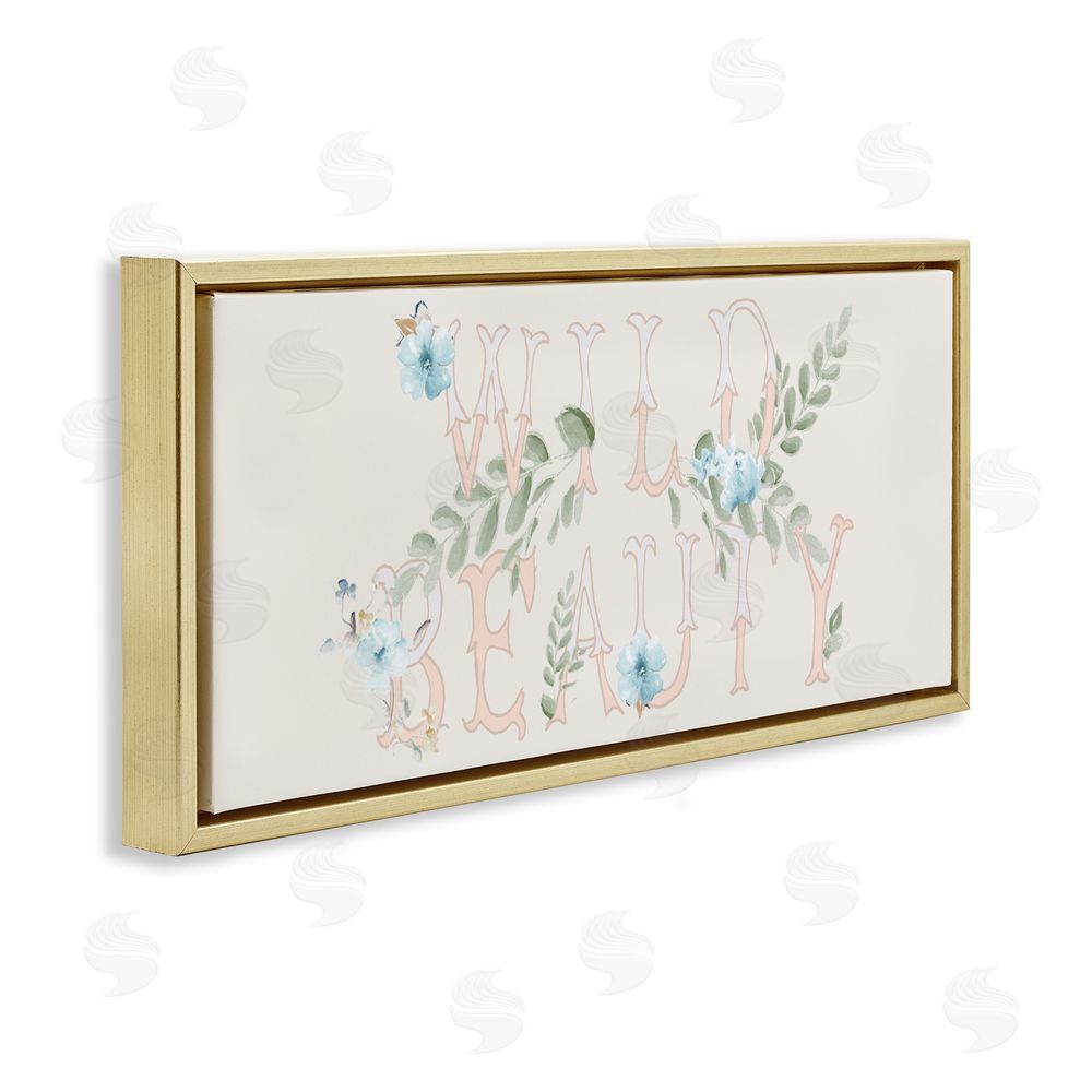 Sundance Graphics Wild Beauty Florals Gold Floating Frame Canvas Wall Art Print