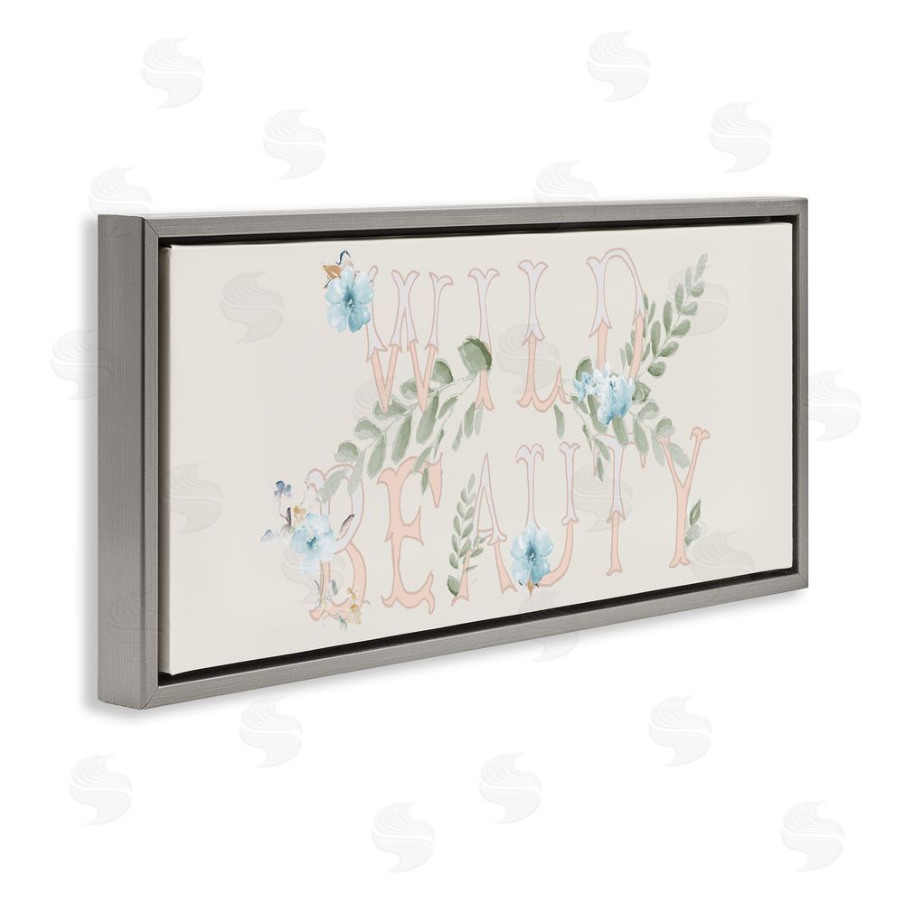 Sundance Graphics Wild Beauty Florals Gray Floating Frame Canvas Wall Art Print